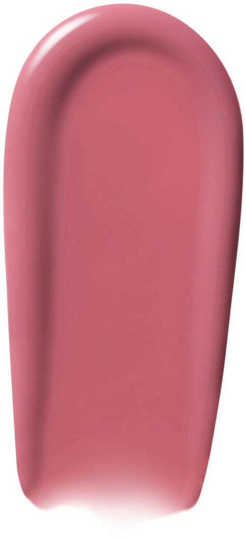 En rosa gelnagellacksprov, böjd form med glänsande finish.