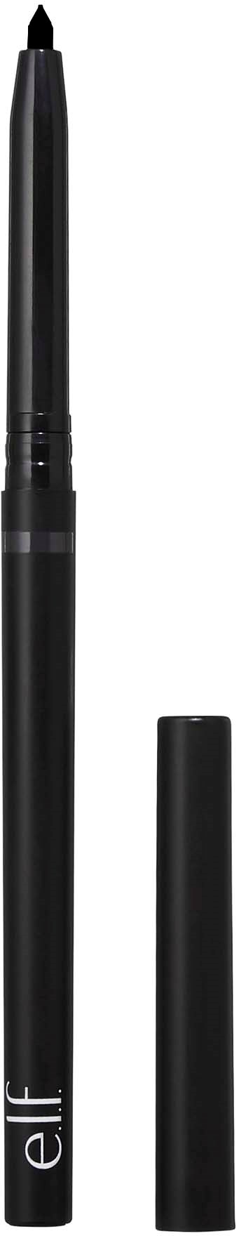 En svart makeup-penna med lock, märkt 'elf', verkar vara en flytande eyeliner.