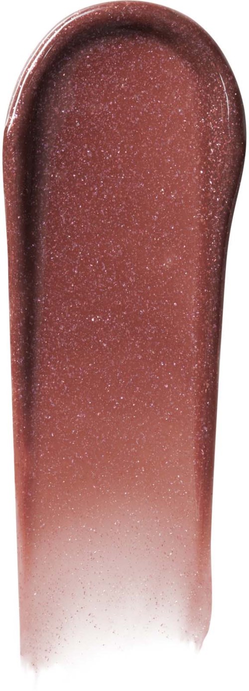 A melting ice cream spoon with a reddish-brown color and a sparkly, shiny surface.