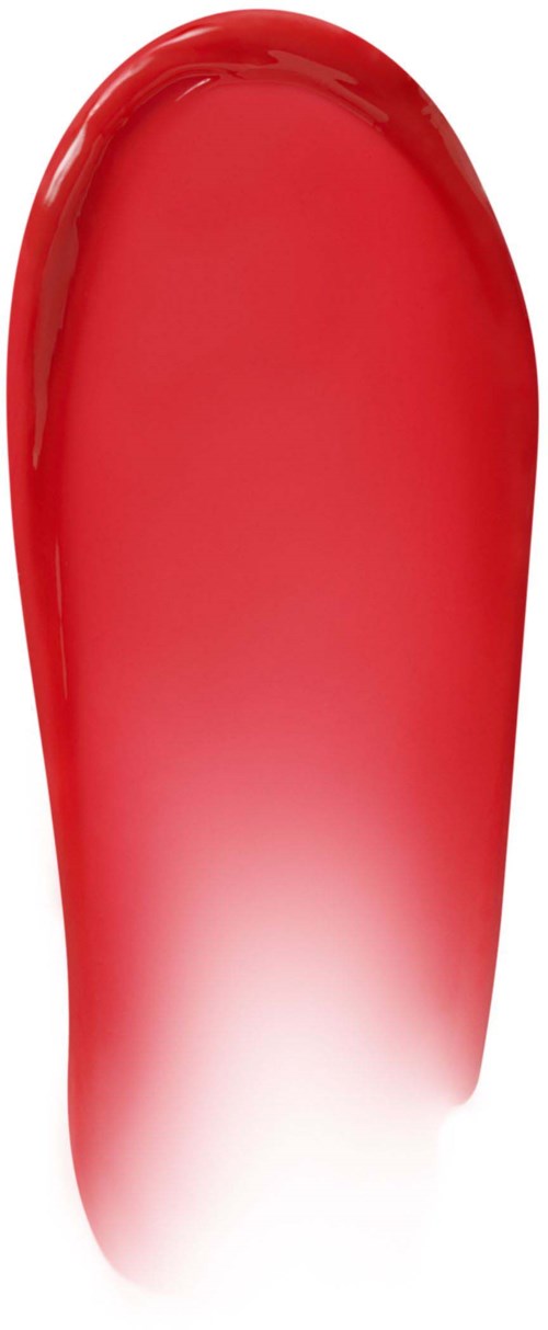 A large red teardrop-shaped object with a shiny surface, fading to white at the bottom.