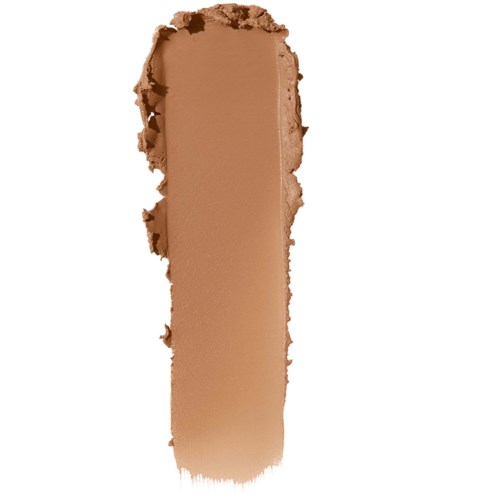 A swatch of beige makeup or foundation, with rough edges on top and smooth bottom.