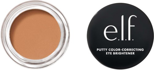 Pieni pyöreä rasia, jossa beige silmänvalkaisija ja musta kansi, jossa teksti 'e.l.f' ja tuotetiedot.