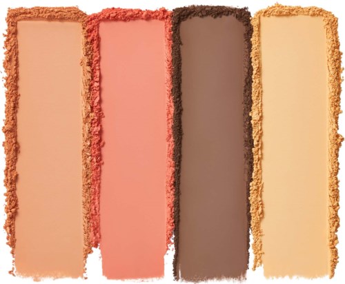Four colorful books with rough edges and plain covers in shades of beige, pink, brown, and yellow.