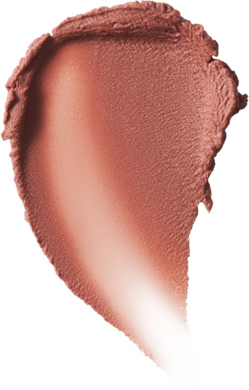 En färgklick av brunaktig-rosa smink eller läppstift med mjuk övergång och texturerade kanter.