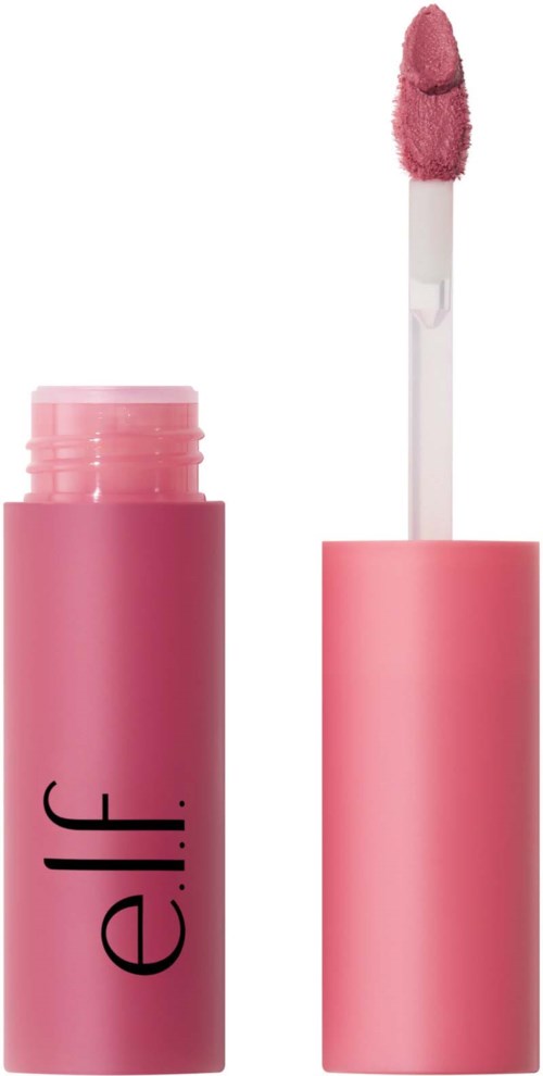 Läppglans i rosa förpackning med applikator, redo för makeup.