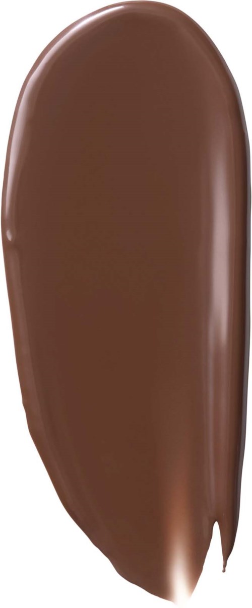 A brown, oblong-shaped object with a glossy surface, possibly a chocolate or a similar sweet item.