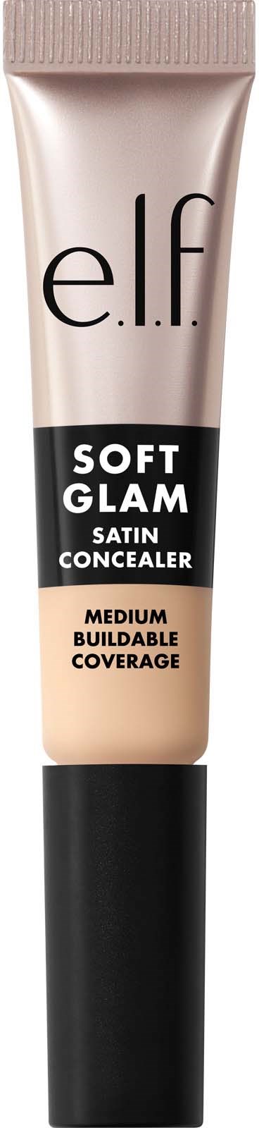e.l.f. Soft Glam Satin Peitevoideputki, joka tarjoaa keskivaikean peittävyyden.