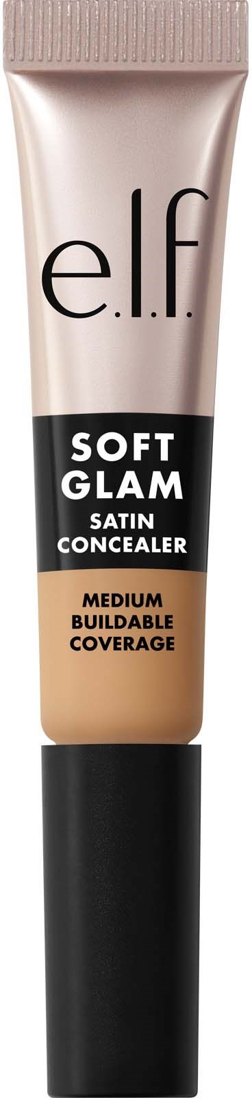 elf Soft Glam Satin Concealer -putki, keskikestävä peitevoide, beige väri.