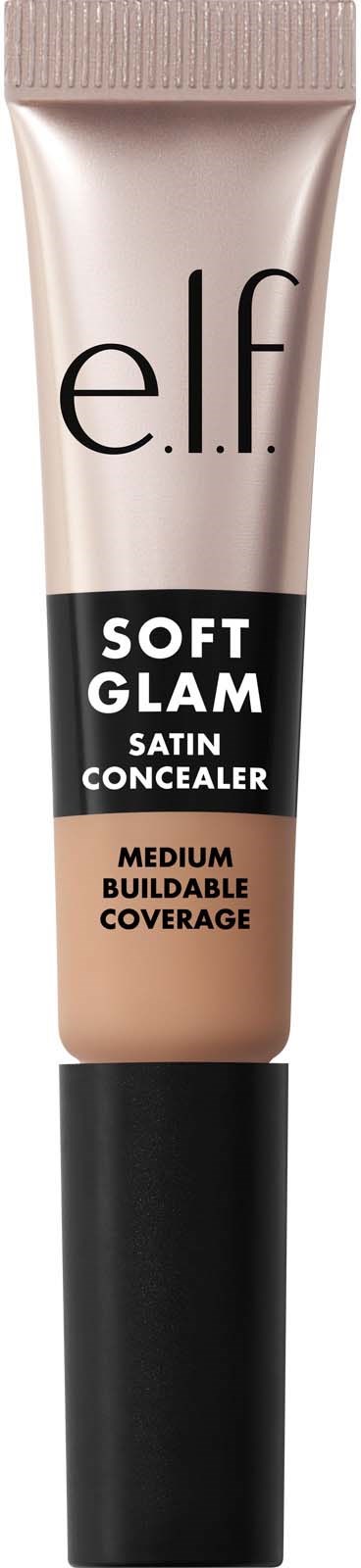 e.l.f. Soft Glam Satin Peitevoide, keskinkertainen peittävyys, beigen väri.