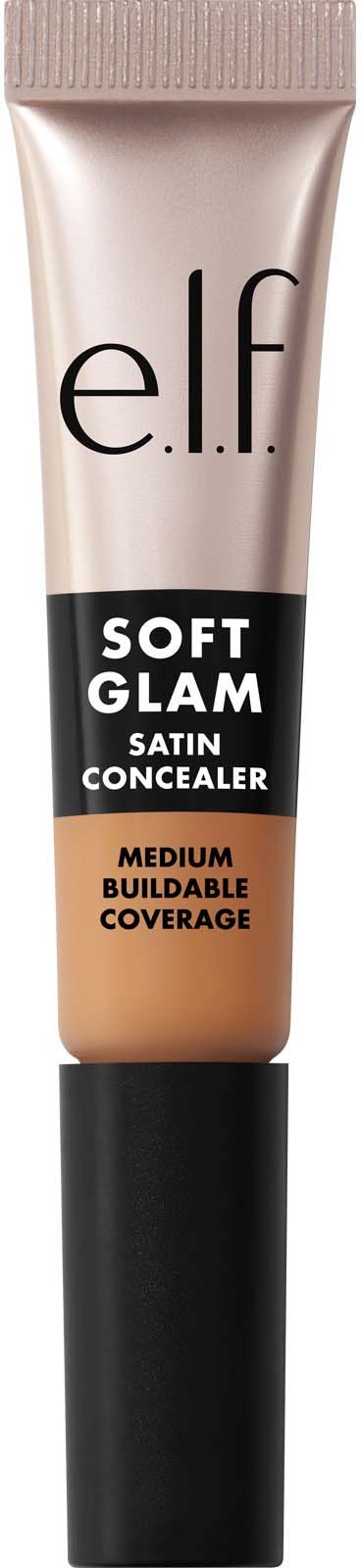 e.l.f. Soft Glam Satin Concealer putkilo, keskikestävyys ja rakennettava peittävyys.