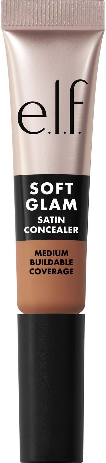 e.l.f. Soft Glam Satin Concealer -putkilasi, keskikestävä peite. Vaaleanpunainen väri.