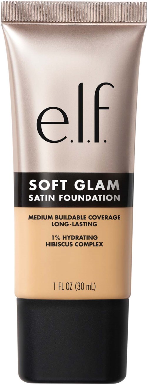e.l.f. Soft Glam Satin Foundation -putki, beige ja musta pakkaus, 30 ml.