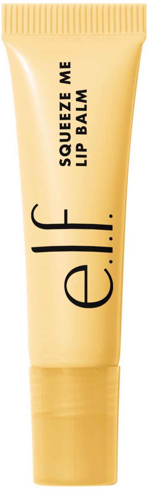 Keltainen putkilopullo, jossa lukee 'e.l.f. Squeeze Me Lip Balm'.