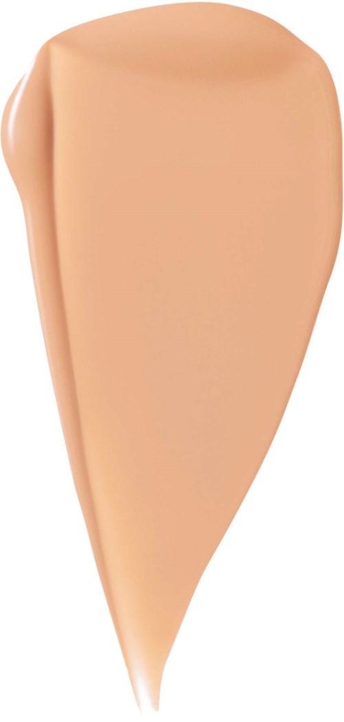A beige, teardrop-shaped makeup foundation or concealer with a smooth texture.