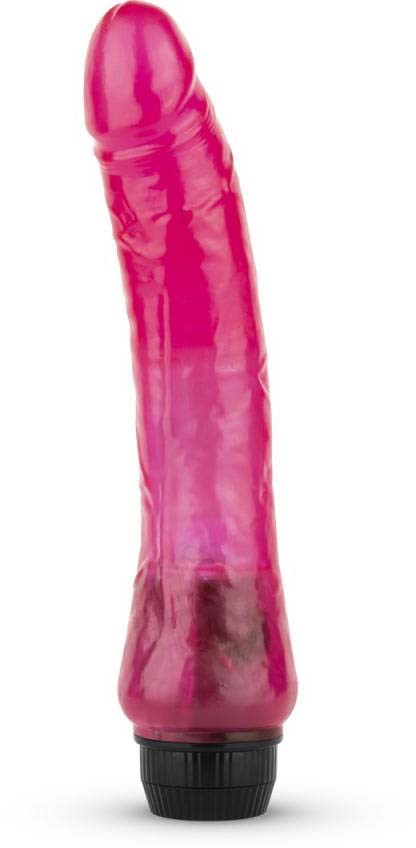 A pink, realistic-looking dildo with a black base. It is tall and smooth, resembling a human shape.