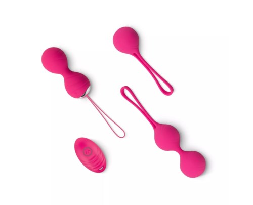 Rosa Kegel-Übungskugeln mit kleiner Fernbedienung, für die Stärkung des Beckenbodens.