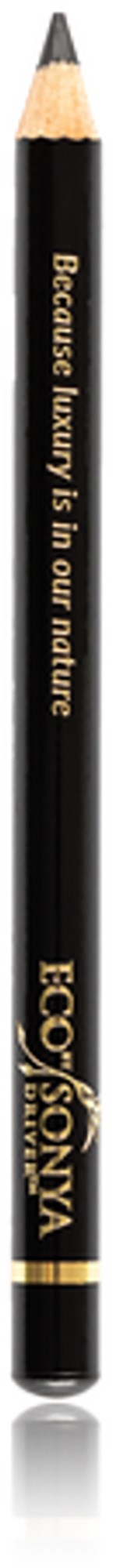 Ein schwarzer Bleistift mit goldener und weißer Schrift, die 'Because luxury is in our nature' und 'ECO'SON' sagt.