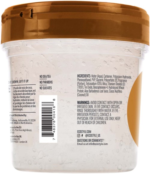 Ein Eisbehälter mit braunem Deckel und transparentem Körper, der das weiße Eis zeigt.