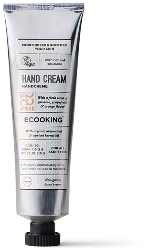 EcoCooking handkräm i tub med naturliga ingredienser och återfuktande egenskaper.