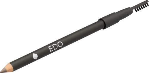 A black pen with the word 'EDO' and a small heart symbol on it, with a retractable tip.