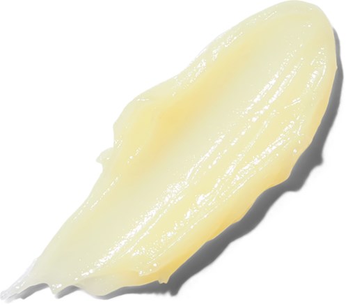 A single, curved, pale yellow slice of fruit, with a smooth texture and shiny surface.