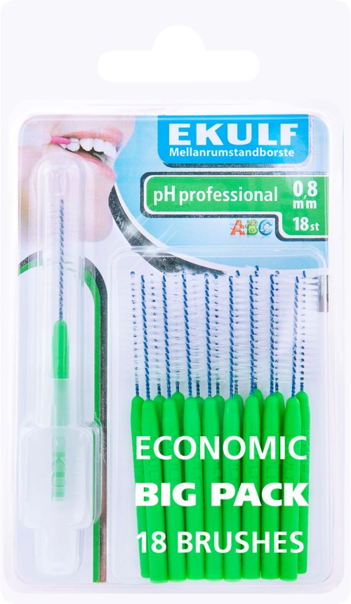 A dental care set with 18 toothbrushes and a small dental mirror in packaging.