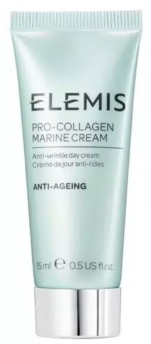 A light green tube labeled Elenis Pro-Collagen Marine Cream, for anti-ageing and wrinkle reduction, contains 15 ml.