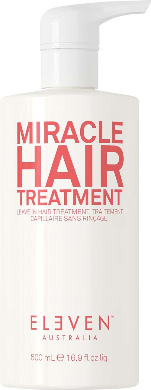 A white bottle with a pump shows a hair mask for restoring and strengthening hair, made with aloe vera and mint.