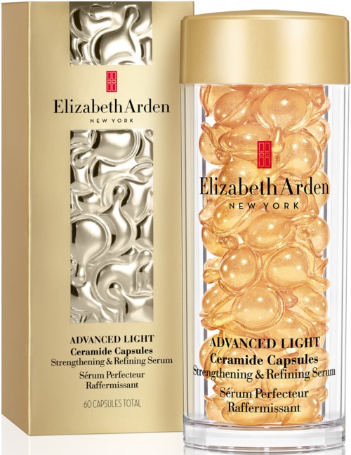 Laatikko ja pullo Elizabeth Arden -ihonhoitohenkistä, nimeltään 'Advanced Light', ihon vahvistamiseen ja viimeistelyyn.