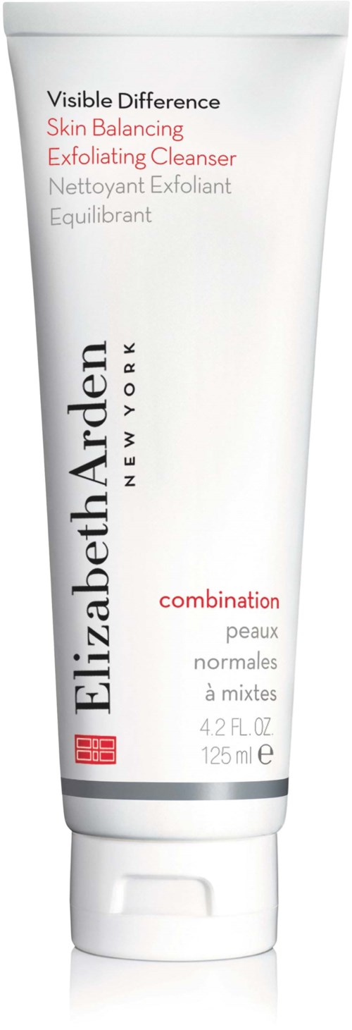 Biały krem do mycia twarzy Elizabeth Arden Skin Balancing Exfoliating Cleanser dla skóry normalnej do mieszanej. Pojemność 125 ml.