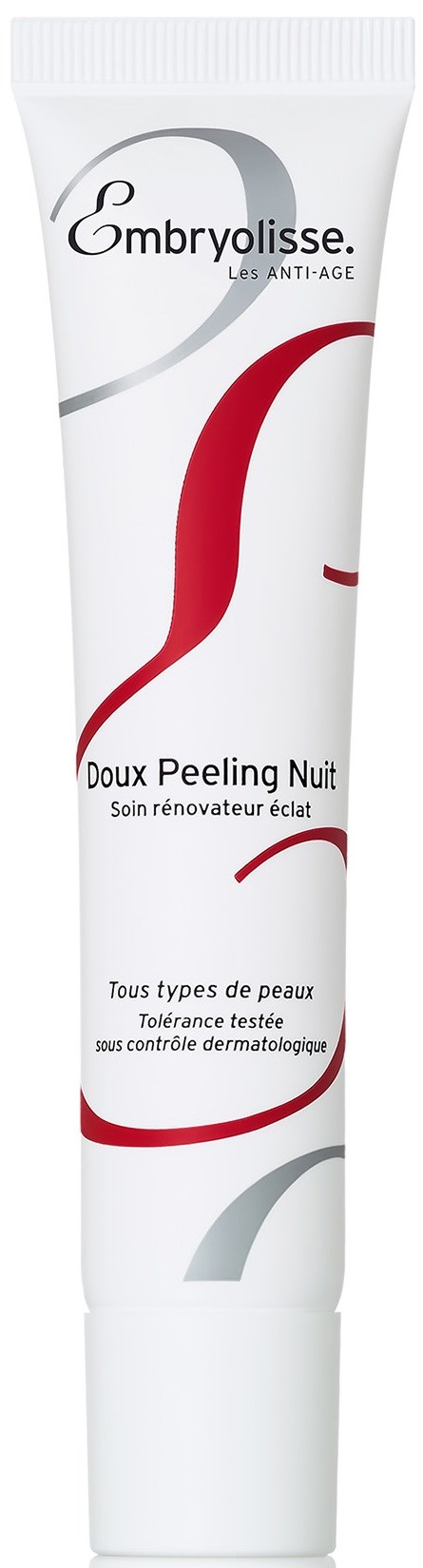 Embryolisse Doux Peeling Nuit, skin care tube for all skin types, gentle night peeling product.