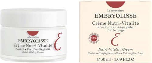 Embrlyisse Nutri-Vitality -voide ja laatikko, sisältää punainen vaahterauute, anti-aging- ja ihohoitona.
