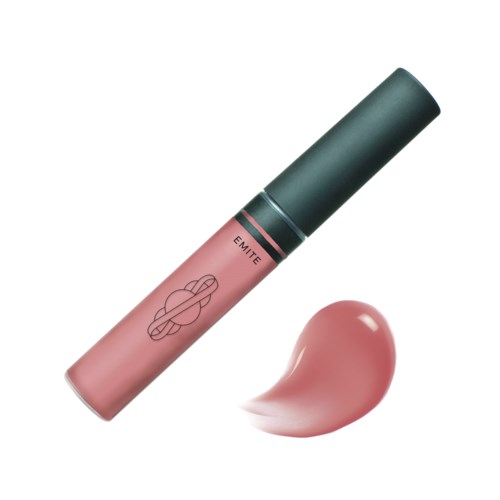 Een roze lipglosshuls met een zwarte dop en een beetje gloss ernaast.