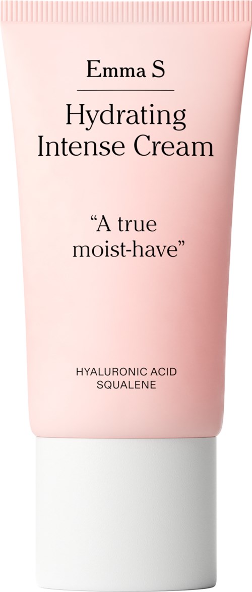 Rosa tub med Emma S Hydrating Intense Cream med hyaluronsyra och squalen, som påstår sig vara en återfuktare.