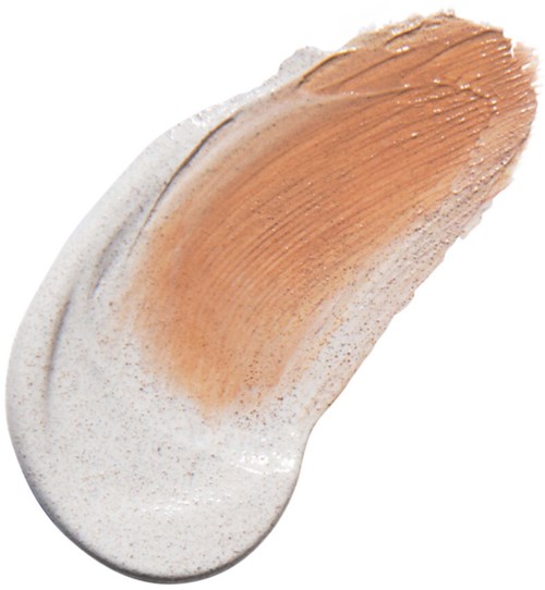 A beige and white cream or lotion spread in a brush stroke style.