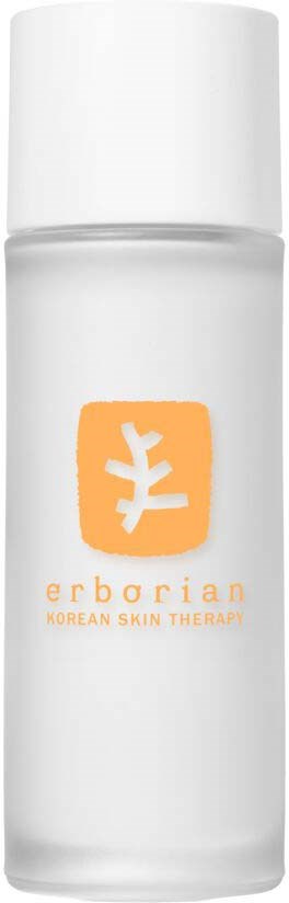 White bottle with orange erborian logo and text for Korean skin care product.