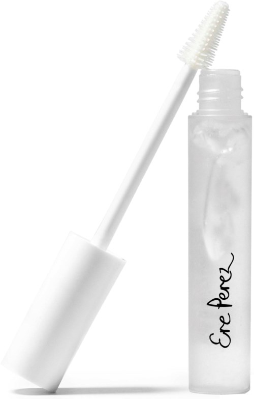 Doorzichtige tube met witte applicator en kwast, gelabeld "Oogpotlood" of "Oogpotlood Pen."