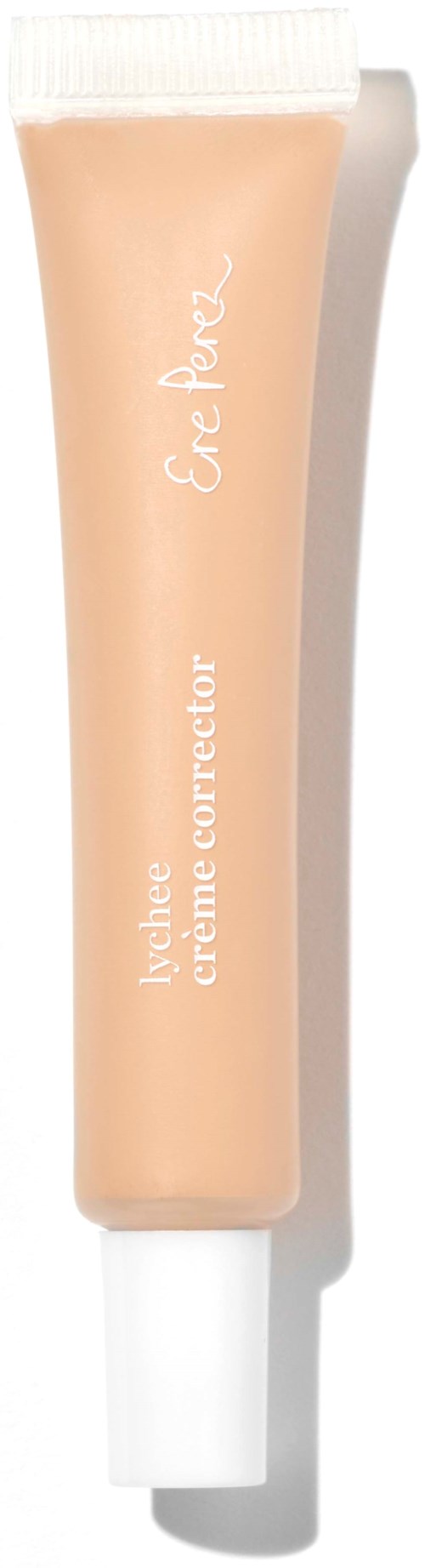 A tube of concealer with a peach-colored body and white cap. The label says 'Eye & Face' and 'Relieve Prime Corrector.'