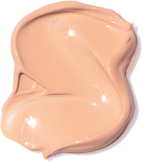 Cream: soft beige, smooth, glossy, spread out in an irregular shape.