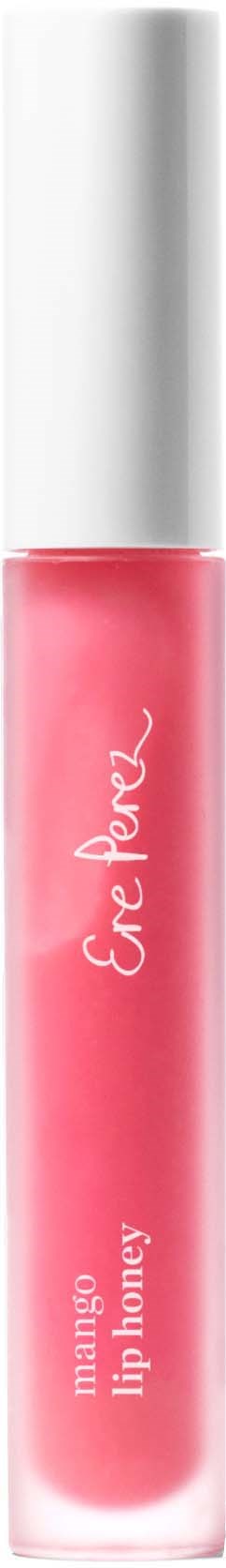 En rosa läppglansrör med silverhätt, märkt 'Mango Lip Honey' och 'Glam Pearl.'