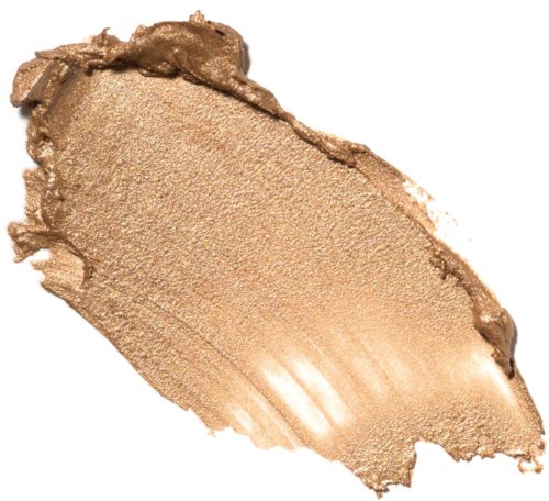 En krämig, beige makeupprov med slät textur och lätt skimrande. Den ser ut att vara utbredd på en yta.