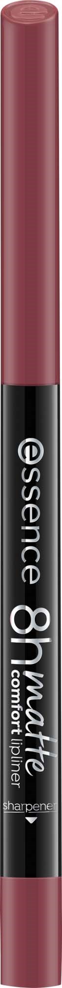 A lip gloss tube with a pink shade and black label that says Essence 8H matt lipstick.