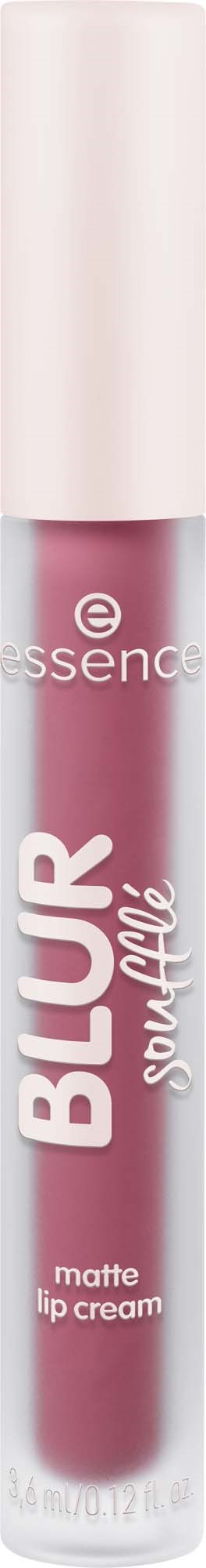 Matta huulivoideputki merkiltä Blush Essence, valkoinen korkki ja vaaleanpunainen neste.