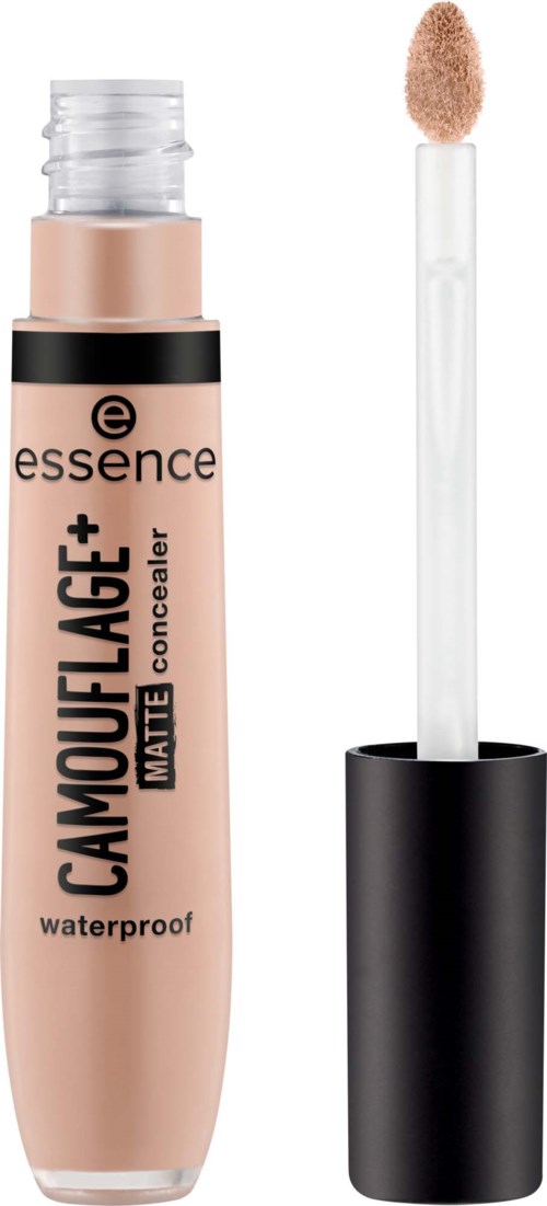 Ein beiges Tube mit wasserdichtem Concealer und Applikator mit schwarzem Deckel.