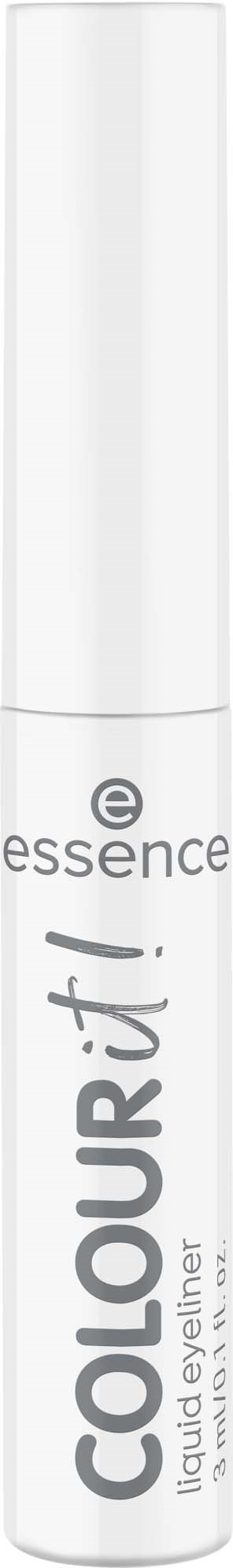 En vit cylindrisk tub av essence Colourtint ögonskuggspenna. Produktens namn och beskrivning är tryckta på den.