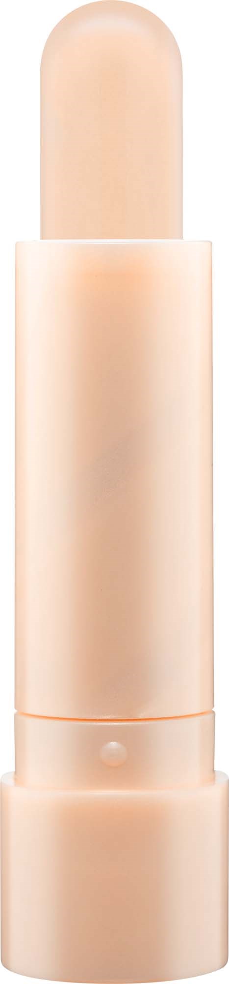 Een beige lippenstift met verwijderde dop, toont de lipstick binnen.