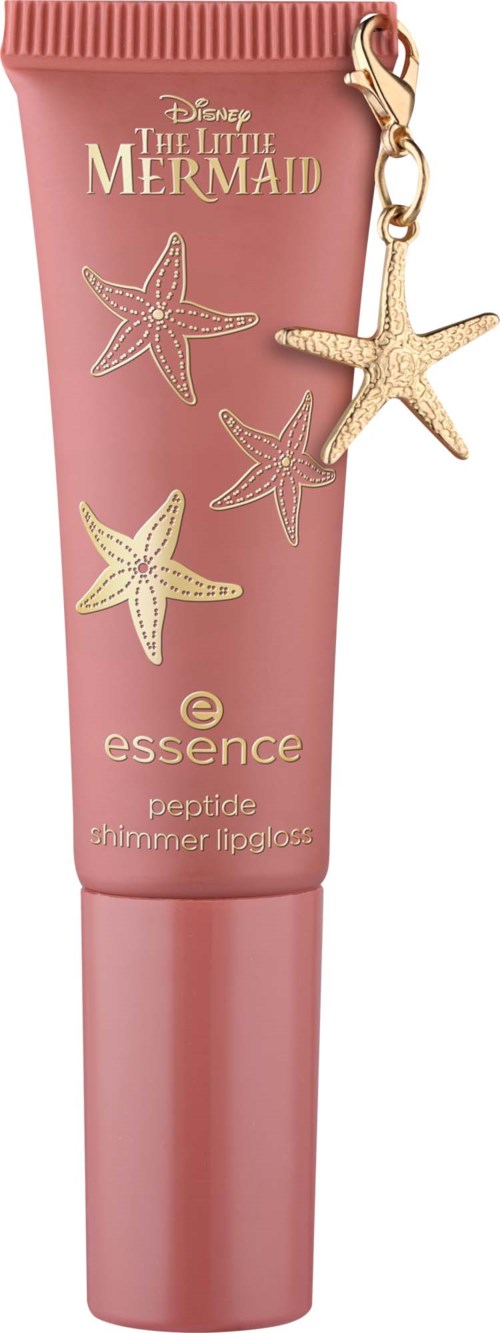 Rosa Lipgloss-Tube mit Seesterne-Anhänger, inspiriert von Disneys Arielle.