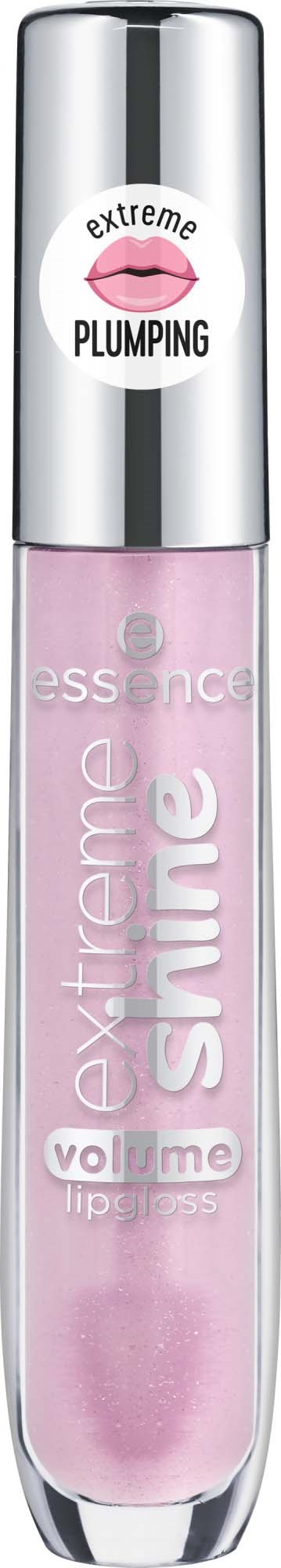 Roze lipgloss met zilveren dop, gelabeld extreme volume en opvullend. Maakt lippen voller.