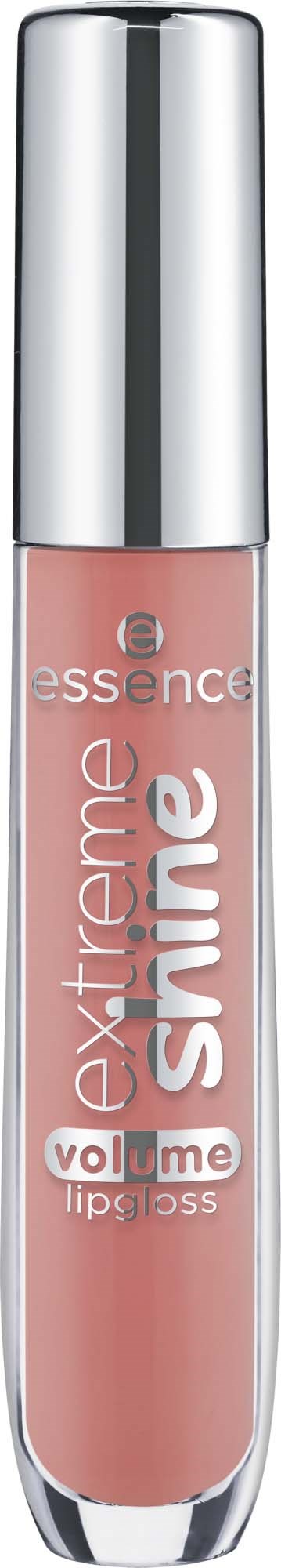 A lip gloss with a silver cap and pink color, labeled Extra Extreme Shine Volumé.