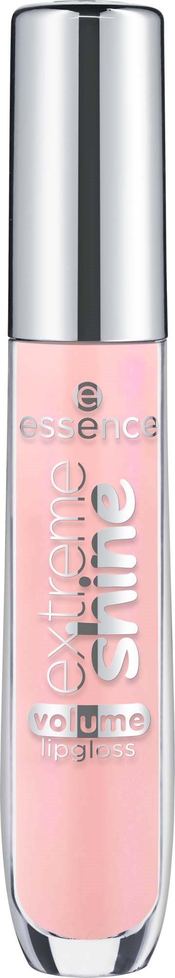 A pink lip gloss with a silver cap and branding that says Extreme Shine Volume Gloss.
